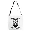 real man dont shave Adjustable Strap Totes