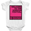 welcome to the horizon festival Baby Bodysuit