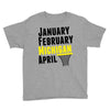 January February Michigan April - March Madness Basketball Youth Tee