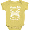 February Girls Are Sunshine Mixed With A Little Hurricane Baby Bodysuit