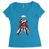 carcinoid cancer ribbon and rose Women's Triblend Scoop T-shirt