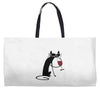 cat and wine Weekender Totes