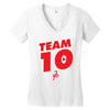 team 10 red Women's V-Neck T-Shirt