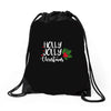 holly jolly christmas Drawstring Bags