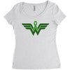 liver cancer wonder woman Women's Triblend Scoop T-shirt
