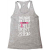 the fight ain't over so the party don't stop black Racerback Tank