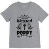 I Am One Blessed Poppy V-Neck Tee