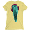 headphones girl Ladies Fitted T-Shirt