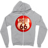 route 66 sign distressed, ideal birthday gift or present Zipper Hoodie