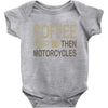 coffee then motorcycles Baby Bodysuit