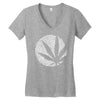 cannabis fingerprinting (white) Women's V-Neck T-Shirt