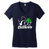 chillkr&ouml;te  fun kult shit bong marihuana joint smoke weed punk gras Women's V-Neck T-Shirt