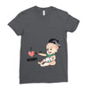 Cute Baby Painter's Mom Love Ladies Fitted T-Shirt