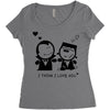i love you Women's Triblend Scoop T-shirt