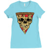 pizza skull Ladies Fitted T-Shirt