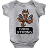 groot grow strong galaxy gym fitness mashup Baby Onesie