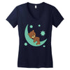 brown sleep Women's V-Neck T-Shirt