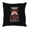 camping lady Throw Pillow
