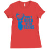 don't buck with texas funny Ladies Fitted T-Shirt