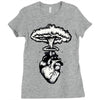 heart and nuclear explosion Ladies Fitted T-Shirt