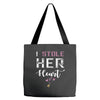 i stole her heart couple Tote Bags