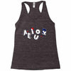 vowel party time Racerback Tank