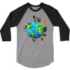animal polygon around the planet 3/4 Sleeve Shirt