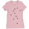 DOWN UP / scandi white / warm grey / flax / lavender Ladies Fitted T-Shirt