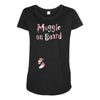 Muggle On Board Floral Maternity Scoop Neck T-shirt