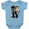 pulp fiction caricature ideal birthday gift present Baby Bodysuit