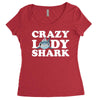 crazy lady shark Women's Triblend Scoop T-shirt