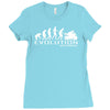 motorbike motorcycle ape to evolution sticker transfer iron on Ladies Fitted T-Shirt