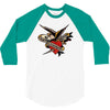 sailor jerry tattoo art military mermaid 3/4 Sleeve Shirt