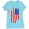 sa distress flag cool american Ladies Fitted T-Shirt