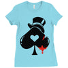 poker hat ace of spades Ladies Fitted T-Shirt