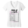 July Girl Facts Leo Women's V-Neck T-Shirt