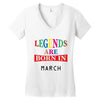 legends are born march Women's V-Neck T-Shirt