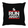 run away rabbit Throw Pillow