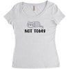 Cat Says Not Today Women's Triblend Scoop T-shirt