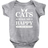 cats make me happy Baby Bodysuit