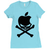 apple skull Ladies Fitted T-Shirt