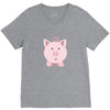 cute surprised pig pig V-Neck Tee