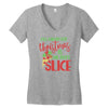 pizza christmas humor Women's V-Neck T-Shirt