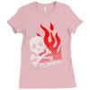 skull &amp; flames Ladies Fitted T-Shirt