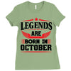 Legends Are Born In October Ladies Fitted T-Shirt