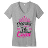 Celebrating With the 7th Birthday Queen Women's V-Neck T-Shirt