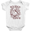 blind love fire heart Baby Onesie