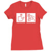push button receive bacon Ladies Fitted T-Shirt