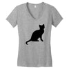 cat black had Women's V-Neck T-Shirt