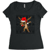 christmas reindeer dabbing Women's Triblend Scoop T-shirt